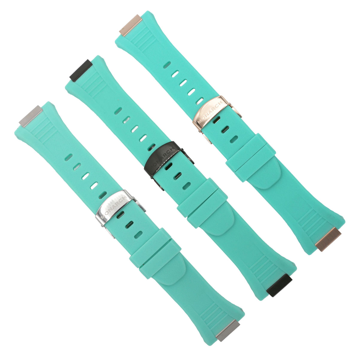 Bracelet Silicone Monarch Concept Tifany et les trois variations de couleur acier