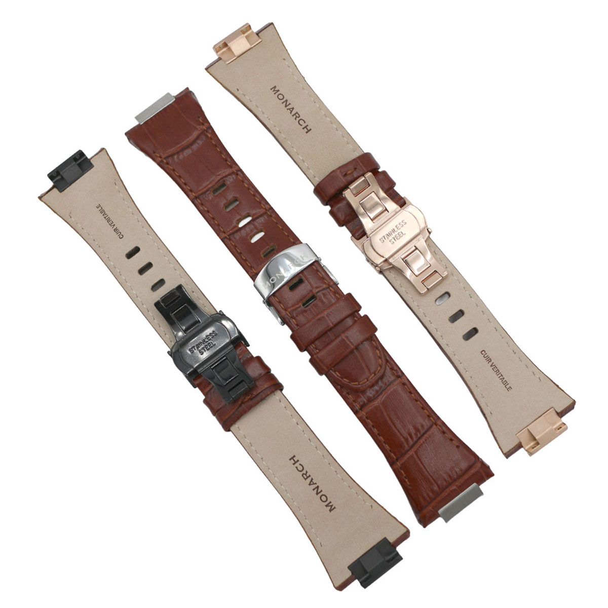 bracelets-cuir-aligator-maron-Monarch